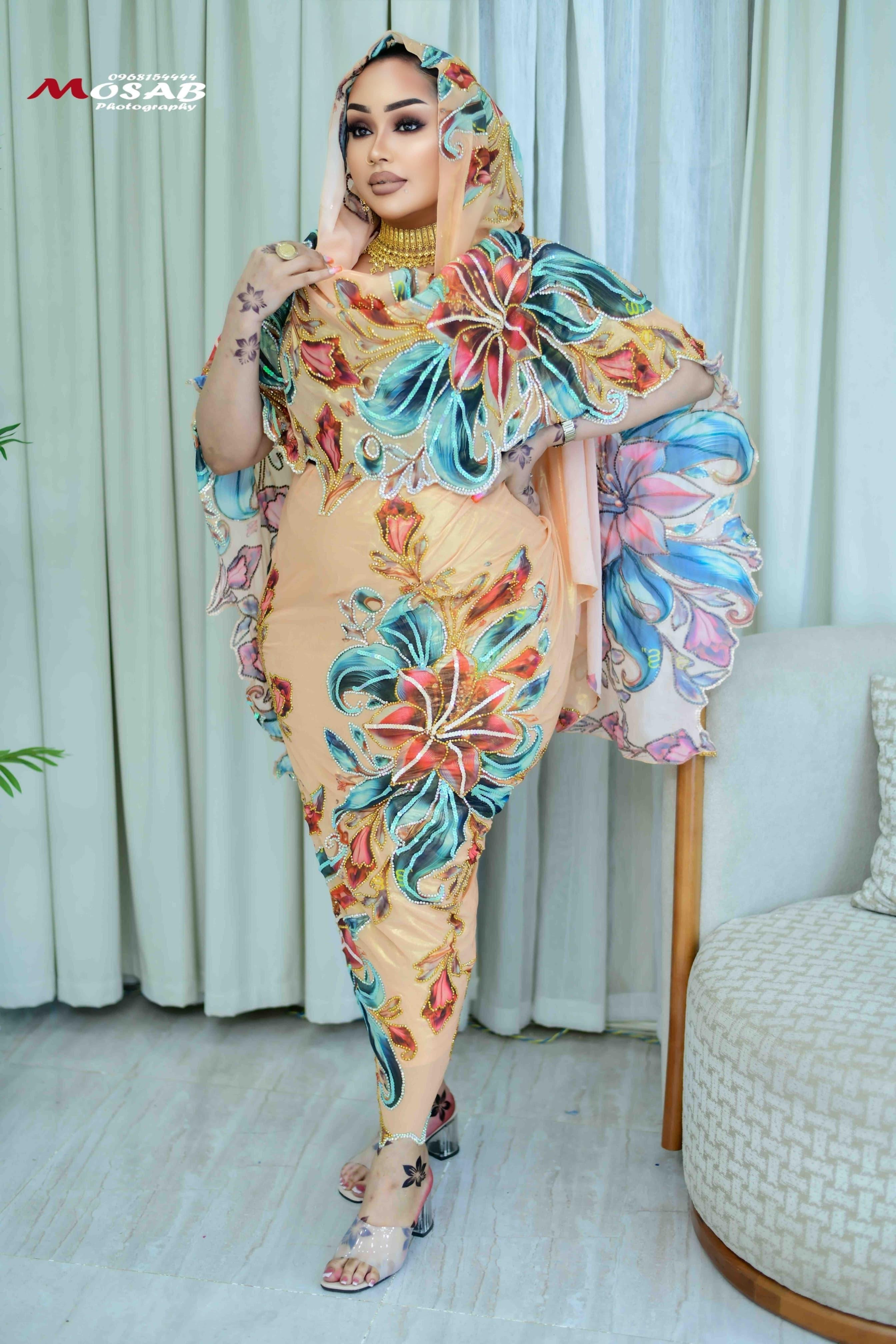 توب حرير مشغول